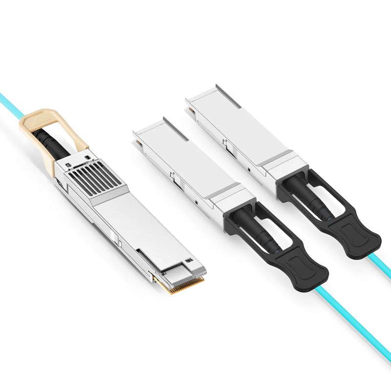 NSComm 200G QSFP56 to 2x100G QSFP56 Active Optical Cable, OM3 Multimode, up to 30m - Image 3