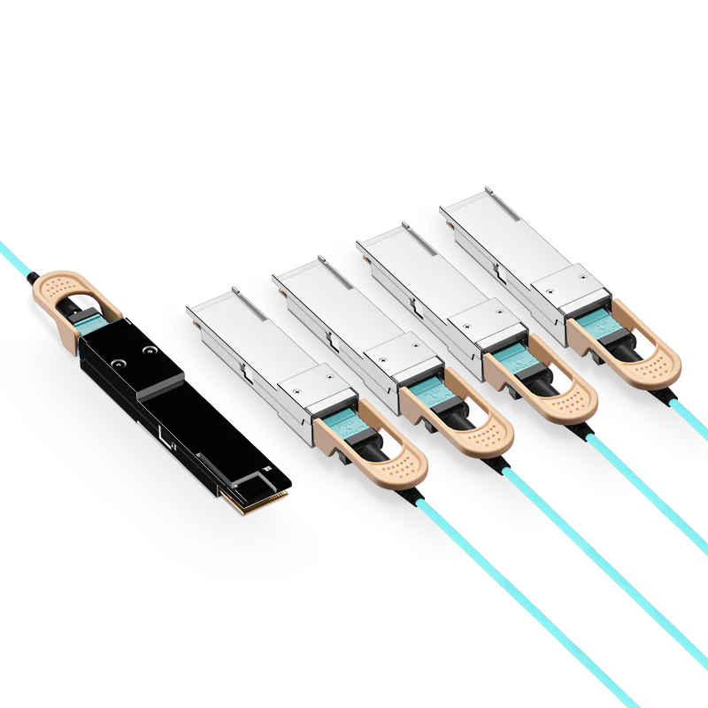 NSComm 400G QSFP56-DD to 4x100G QSFP56 Active Optical Cable, OM3 Multimode, up to 30m - Image 3