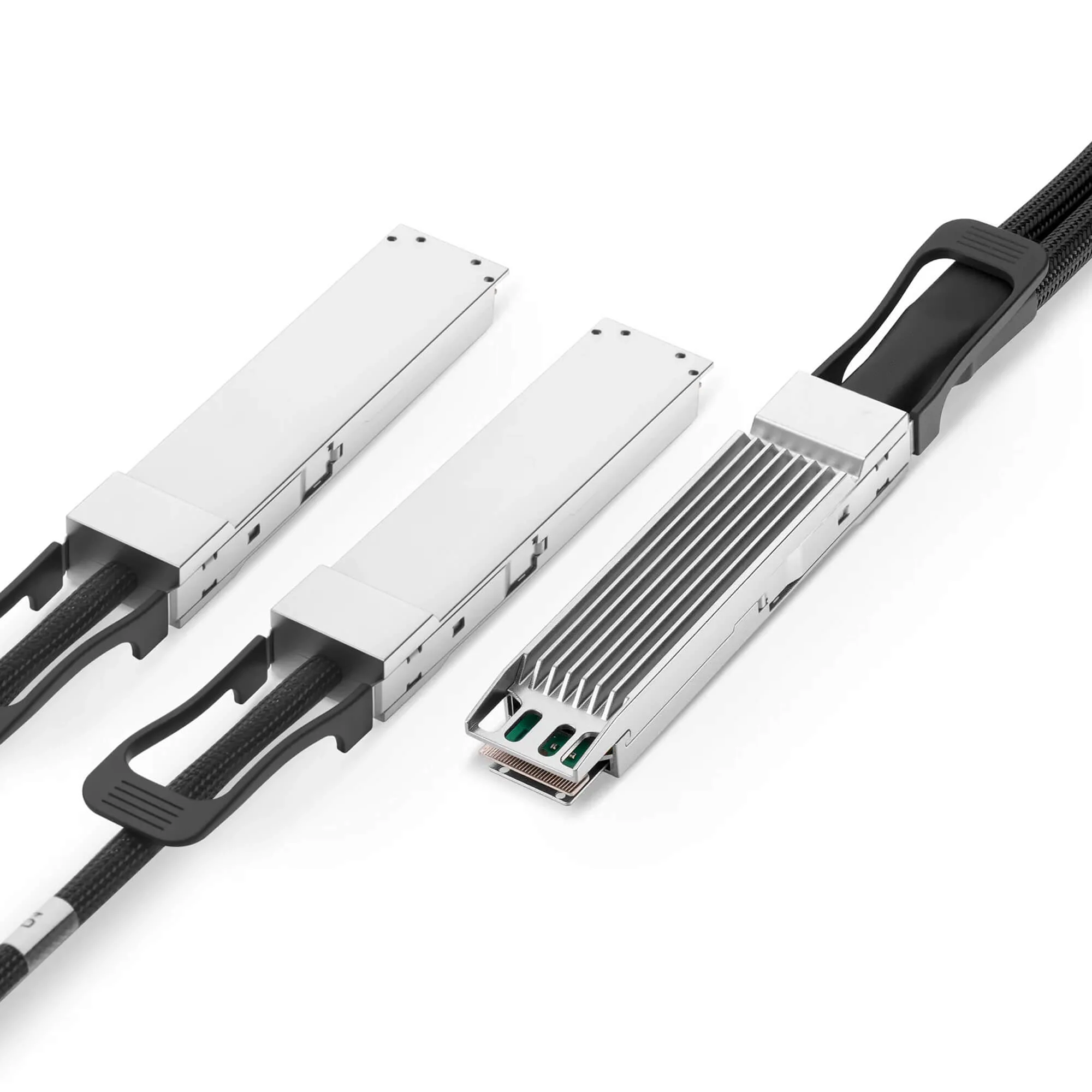 NSComm NVIDIA/Mellanox Compatible 800G OSFP Finned Top to 2 x 400G OSFP Flat Top Ethernet Active Electrical Copper Breakout Cable up to 5m(16ft) - Image 3