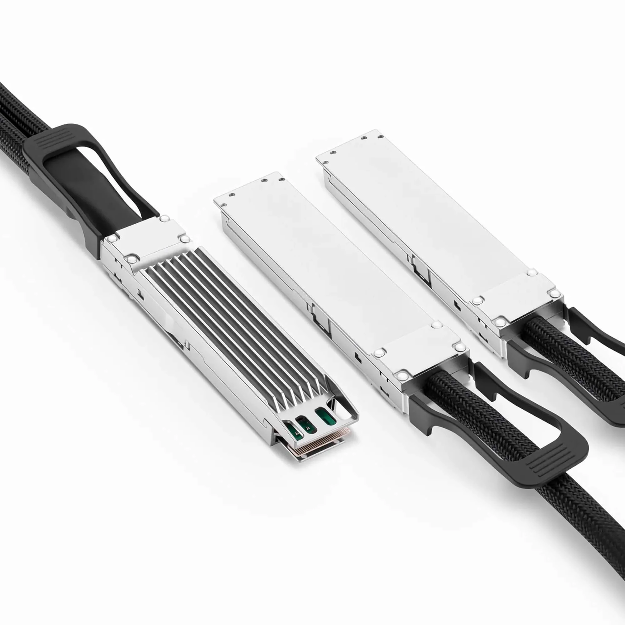 NSComm NVIDIA/Mellanox Compatible 800G OSFP Finned Top to 2 x 400G OSFP Flat Top Ethernet Active Direct Attach Copper Breakout Cable up to 5m(16ft) - Image 3